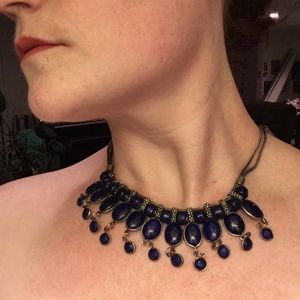 Antique Cobalt Blue bib/choker/statement piece